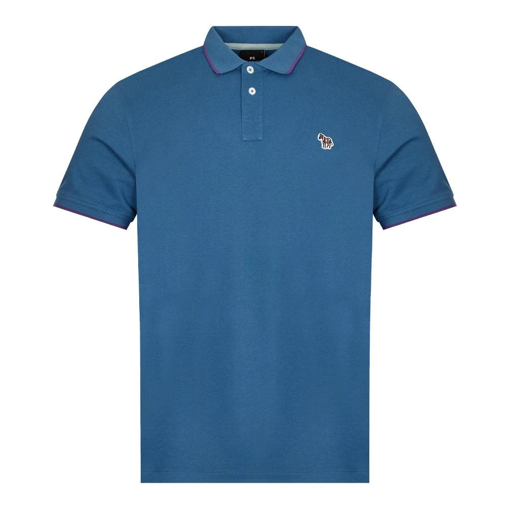 商品Paul Smith|Paul Smith Tipped Zebra Polo Shirt - Blue,价格¥359,第1张图片