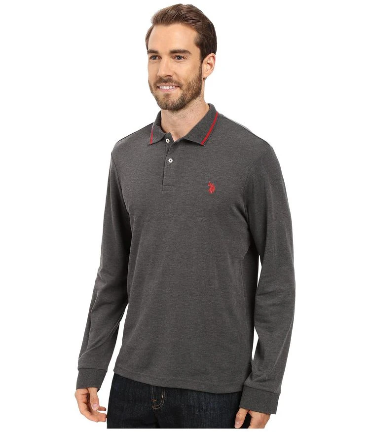 商品U.S. POLO ASSN.|Long Sleeve Cotton Interlock Polo Shirt,价格¥253,第2张图片详细描述