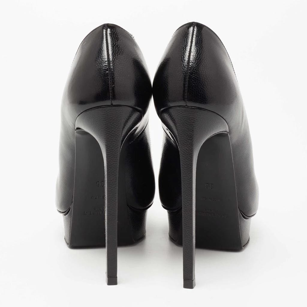 商品[二手商品] Yves Saint Laurent|Saint Laurent Black Leather Janis Pointed Toe Platform Pumps Size 36,价格¥2544,第5张图片详细描述