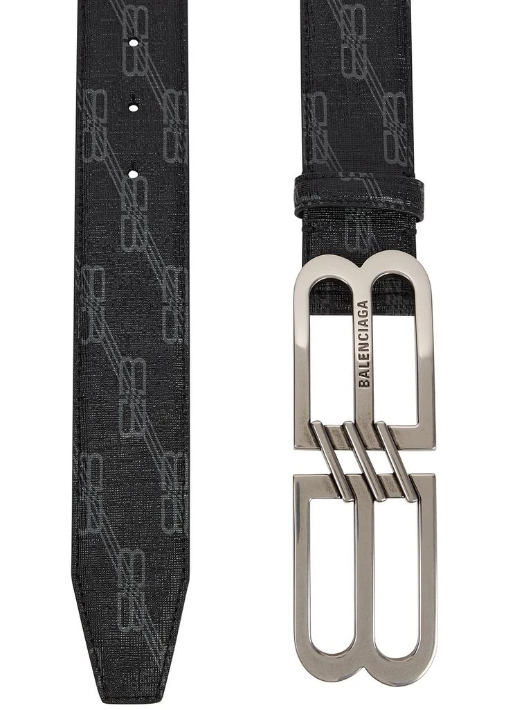 商品Balenciaga|BB black monogrammed leather belt,价格¥1848,第3张图片详细描述