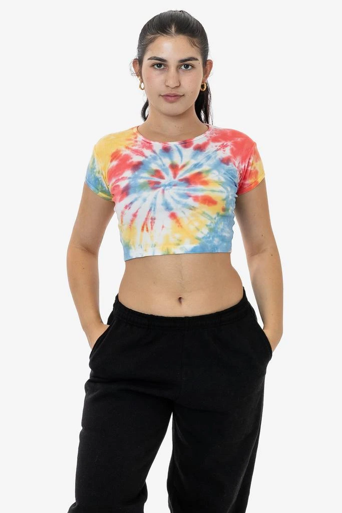 商品Los Angeles Apparel|43035TD - Tie Dye Cap Sleeve Baby Rib Crop Top,价格¥194,第1张图片