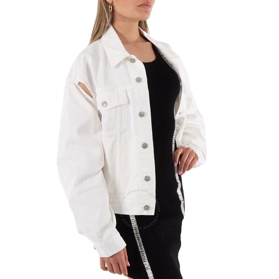 商品MM6|MM6 Ladies White Cut-out Detail Denim Jacket,价格¥728,第2张图片详细描述
