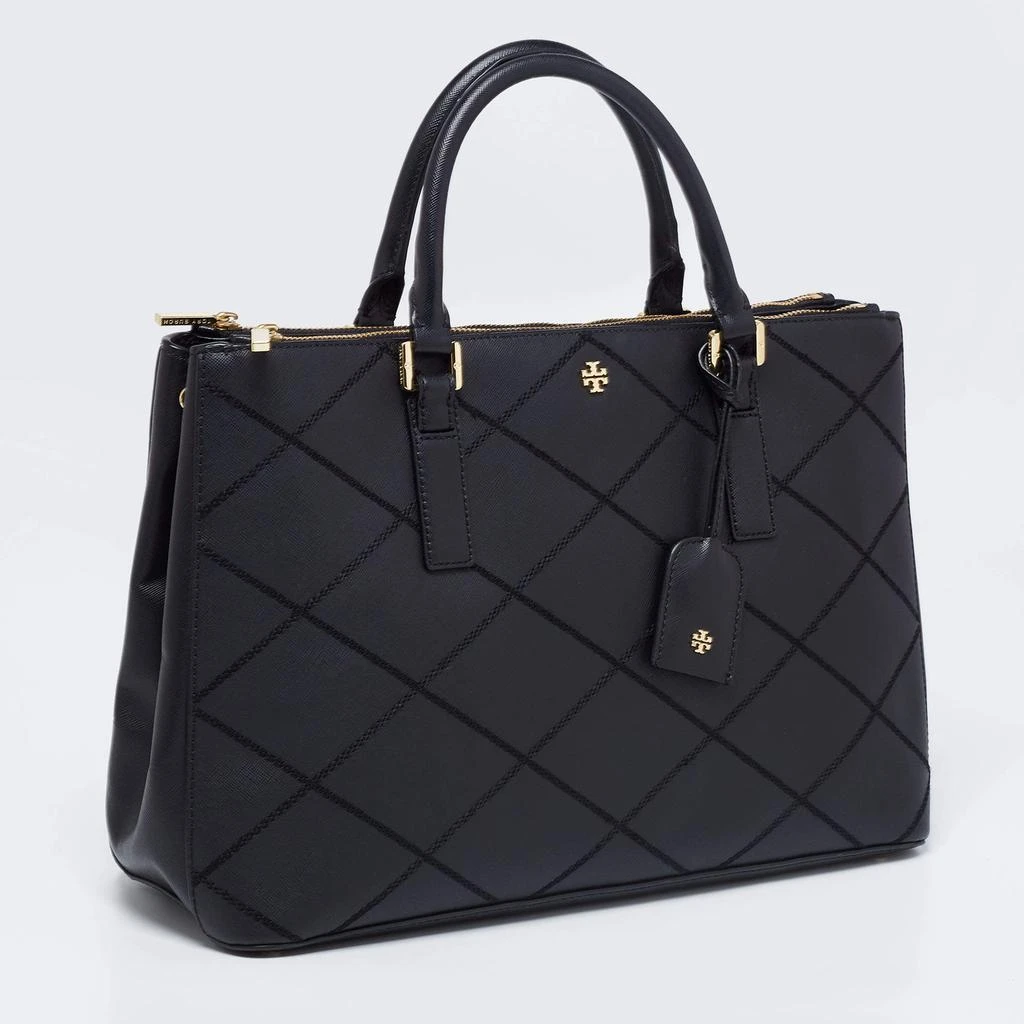 商品[二手商品] Tory Burch|Tory Burch Black Wild Stitch Leather Robinson Double Zip Tote,价格¥3136,第3张图片详细描述