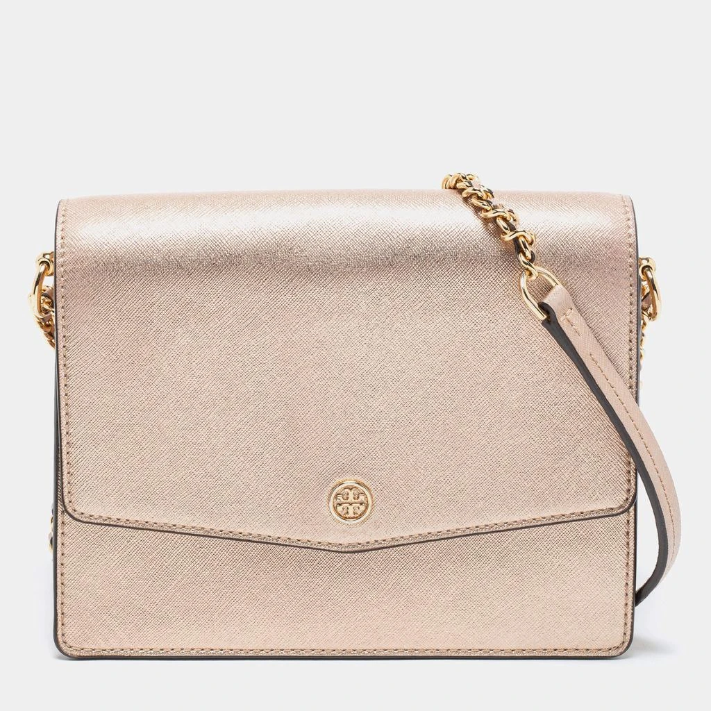 商品[二手商品] Tory Burch|Tory Burch Metallic Rose Gold Leather Robinson Convertible Shoulder Bag,价格¥1095,第1张图片