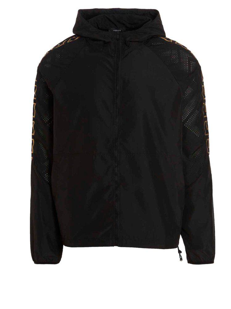 Versace La Greca Detailed Zip-Up Hooded Jacket商品第1张图片规格展示