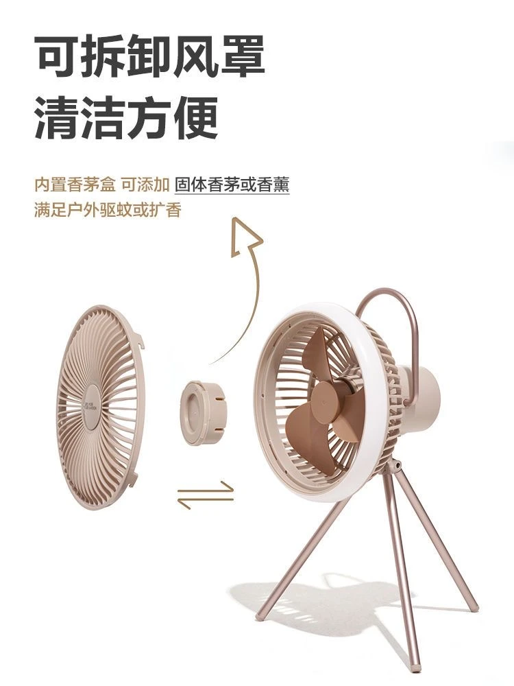 精致露营风扇户外用品帐篷灯吊扇家用办公室桌面充电照明 商品