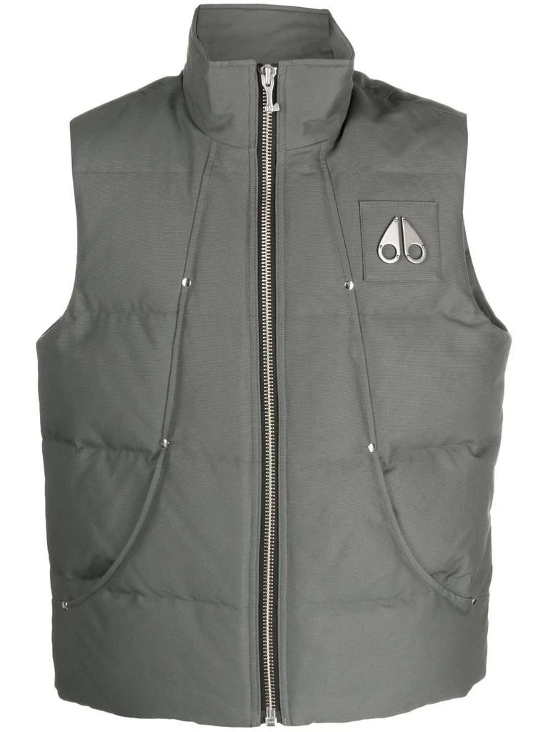 商品Moose Knuckles|Moose Knuckles Logo Plaque Zip-Up Padded Gilet,价格¥3703,第1张图片