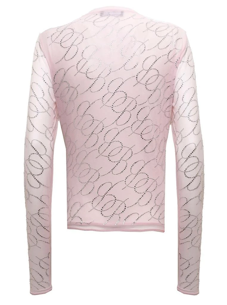 商品BLUMARINE|Blumarine Tulle Rhinestone Monogram Embellished Top,价格¥1672,第2张图片详细描述