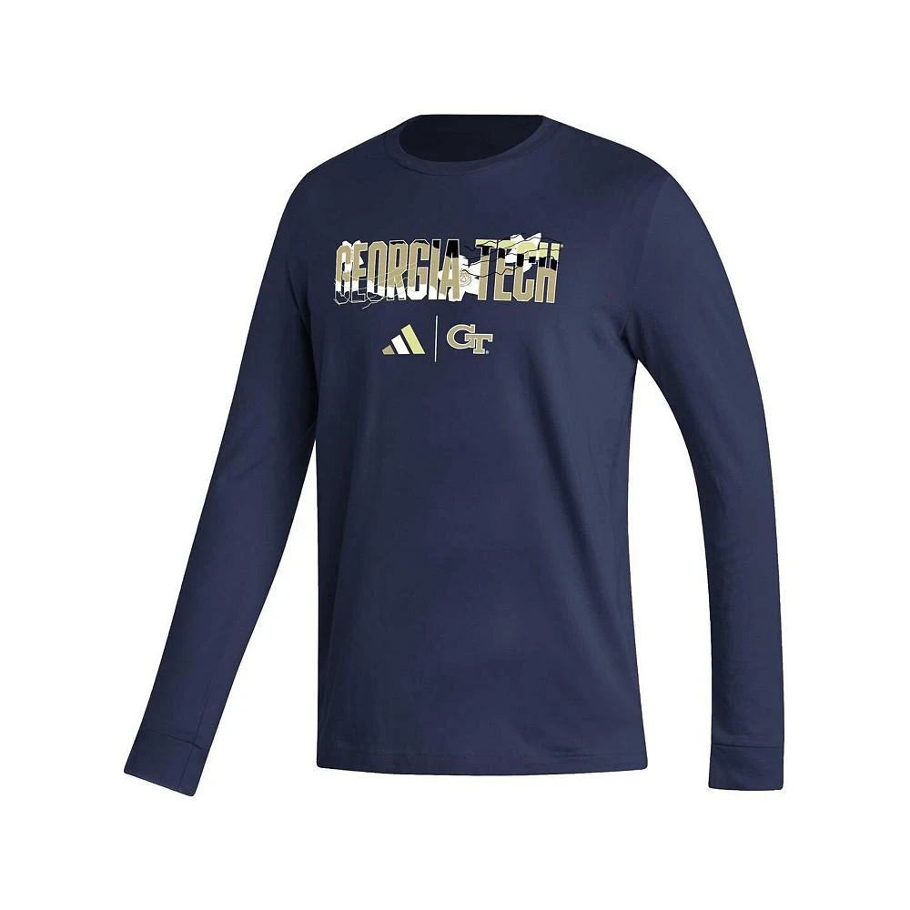 商品Adidas|Men's Navy Georgia Tech Yellow Jackets Honoring Black Excellence Long Sleeve T-shirt,价格¥234,第2张图片详细描述