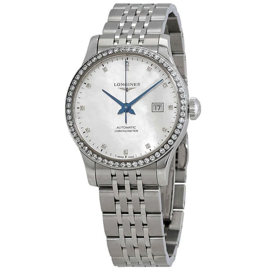 商品Longines|Record Automatic Mother of Pearl Dial Ladies Watch L2.321.0.87.6,价格¥26749,第1张图片