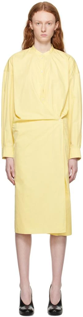 商品Lemaire|Yellow Twisted Midi Dress,价格¥1943,第1张图片