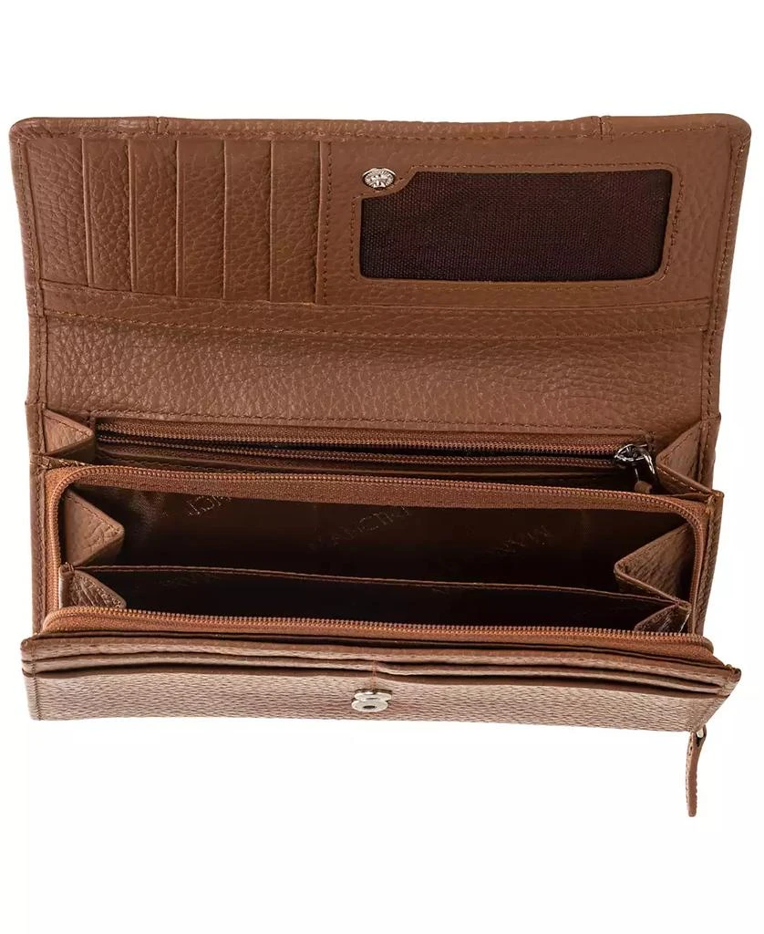 商品Mancini Leather Goods|Women's Pebbled Collection RFID Secure Mini Clutch Wallet,价格¥279,第4张图片详细描述