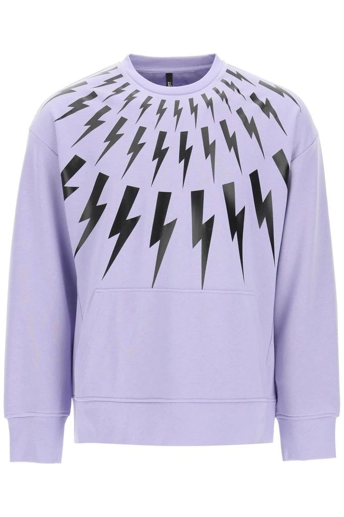 商品Neil Barrett|Neil Barrett Thunderbolt Print Crewneck Sweatshirt,价格¥1565,第1张图片