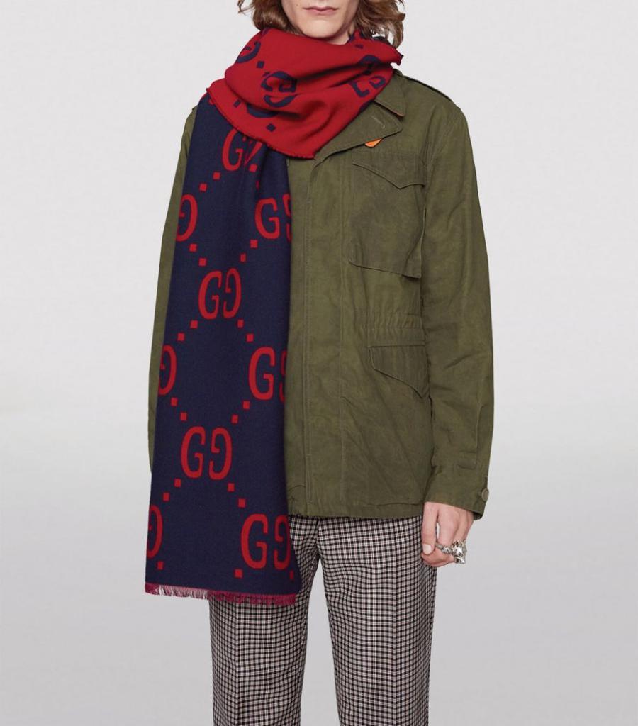 商品Gucci|Wool-Silk GG Supreme Scarf,价格¥3552,第5张图片详细描述