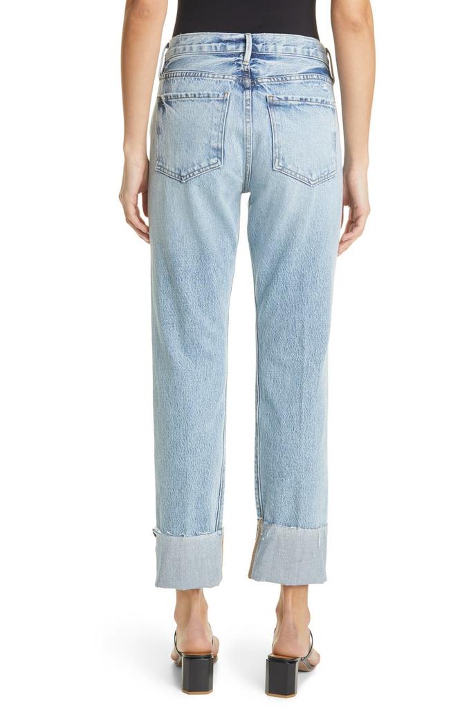 Le Piper Wide Cuff Crop Straight Leg Jeans商品第2张图片规格展示