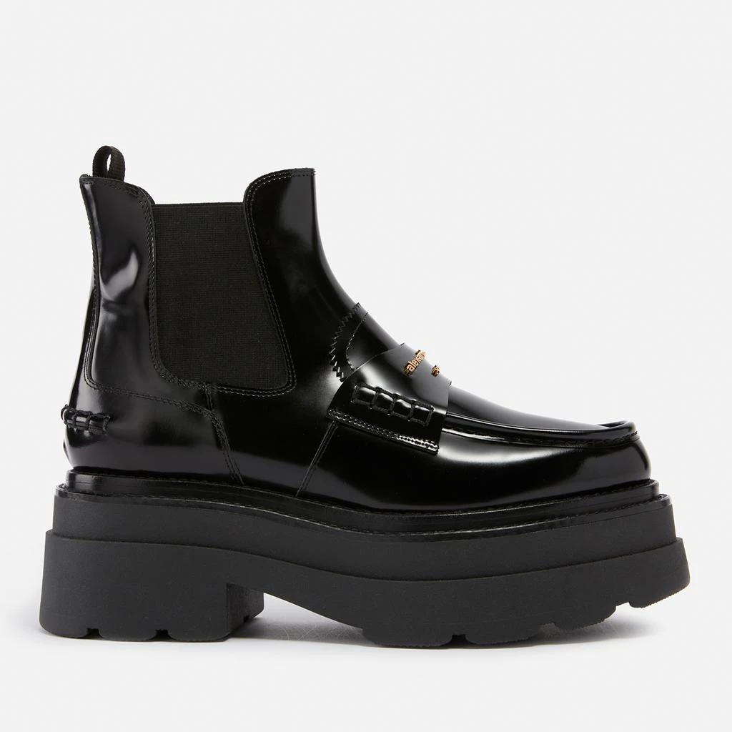 商品Alexander Wang|Women's Carter Leather Platform Chelsea Boots - Black,价格¥3234,第1张图片