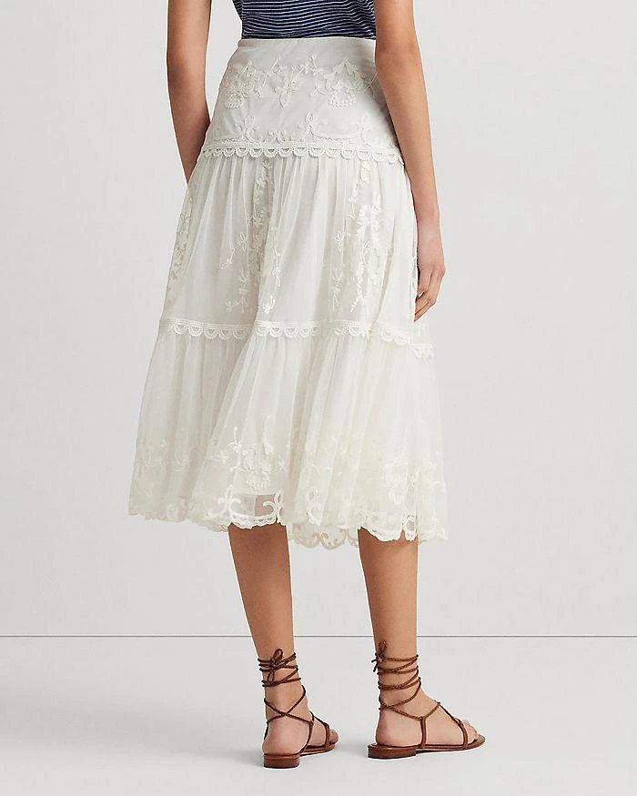 商品Ralph Lauren|Embroidered Mesh Tiered Skirt,价格¥558,第3张图片详细描述