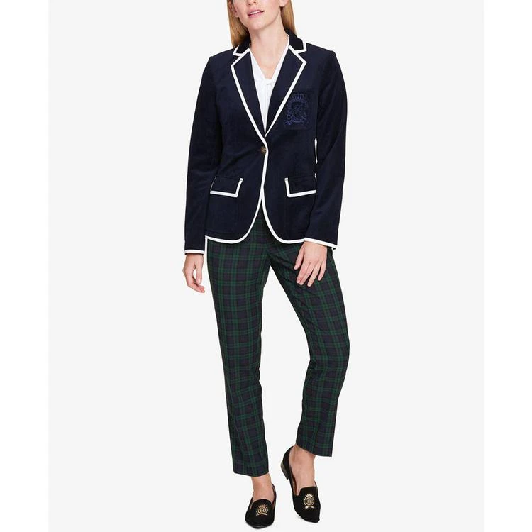 商品Tommy Hilfiger|Colorblocked-Trim Velvet Blazer, Created for Macy's,价格¥321,第4张图片详细描述