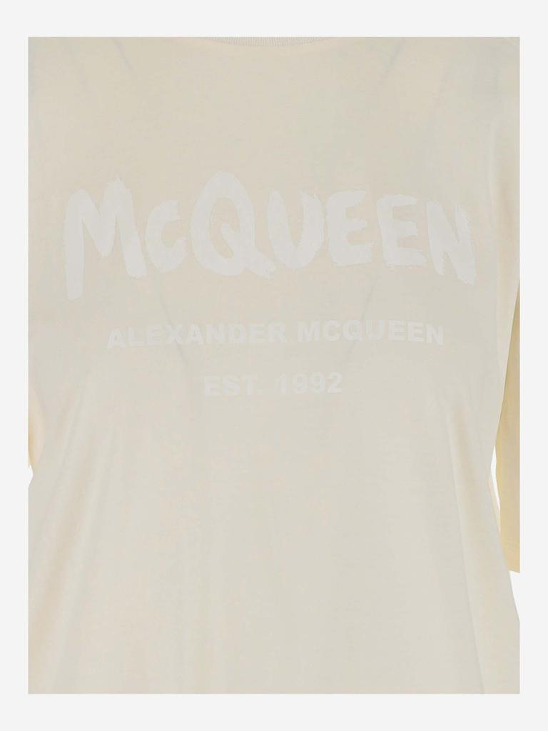 商品Alexander McQueen|ALEXANDER MCQUEEN COTTON T-SHIRT WITH LOGO,价格¥2957,第5张图片详细描述