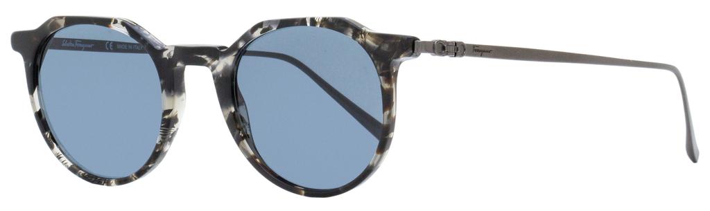 Salvatore Ferragamo Men's Round Sunglasses SF2845SM 052 Gray Havana/Gunmetal 47mm商品第1张图片规格展示