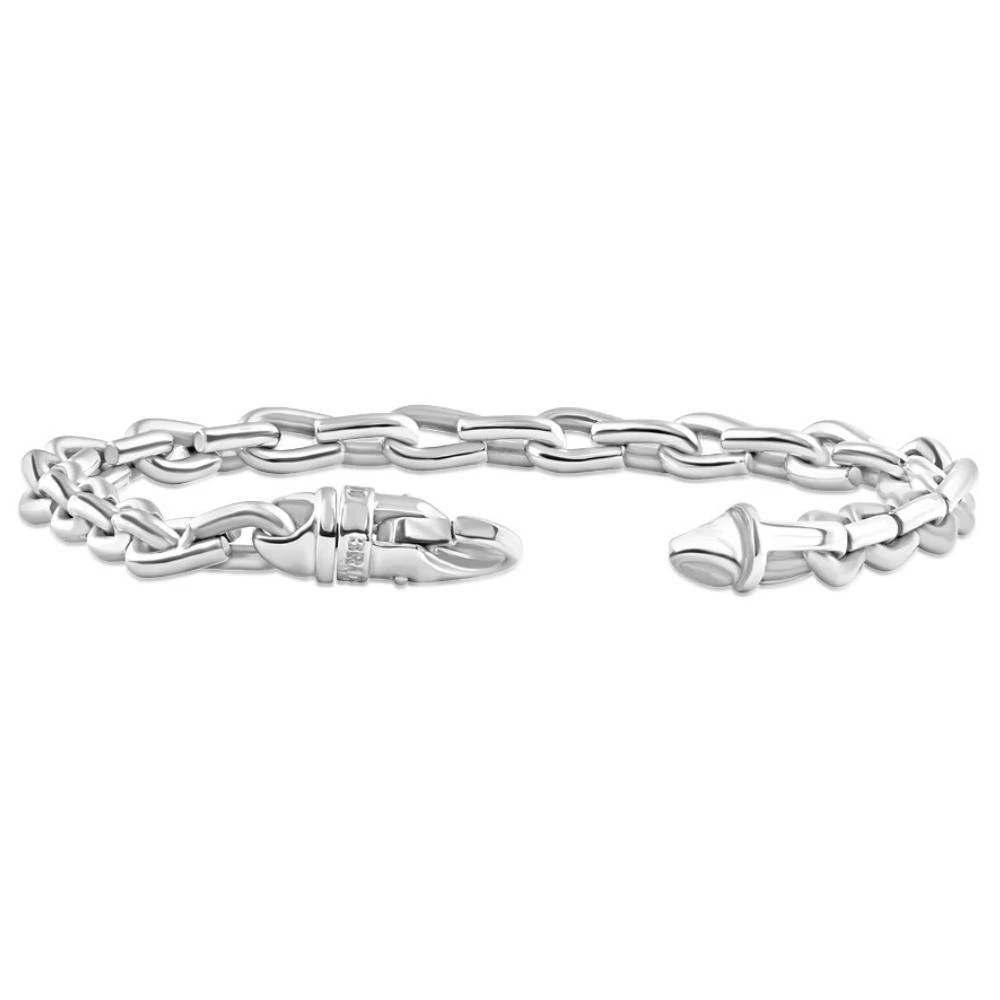 商品Pompeii3|Men's Polished Steel Clasp 6mm Thin Oval Flexible Link  8.5 " Bracelet,价格¥804,第2张图片详细描述