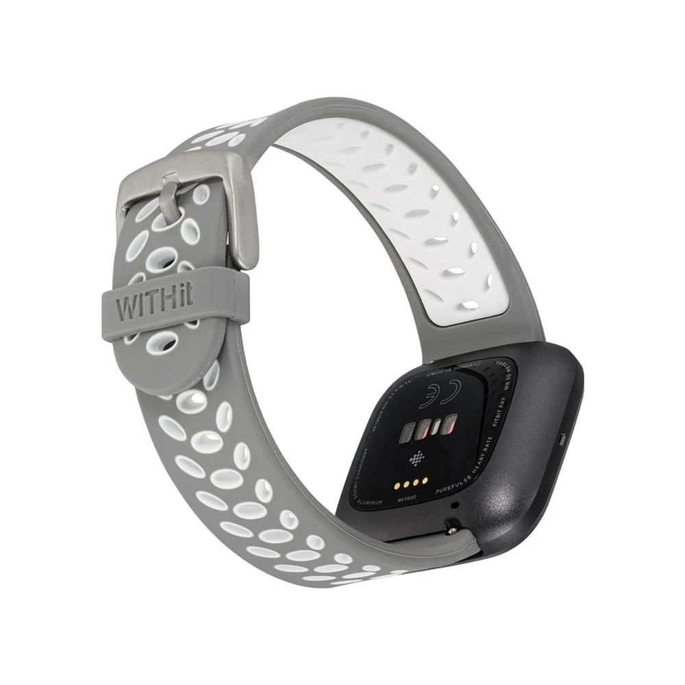 商品WITHit|Gray and White Premium Sport Silicone Band Compatible with the Fitbit Versa and Fitbit Versa 2,价格¥113,第2张图片详细描述