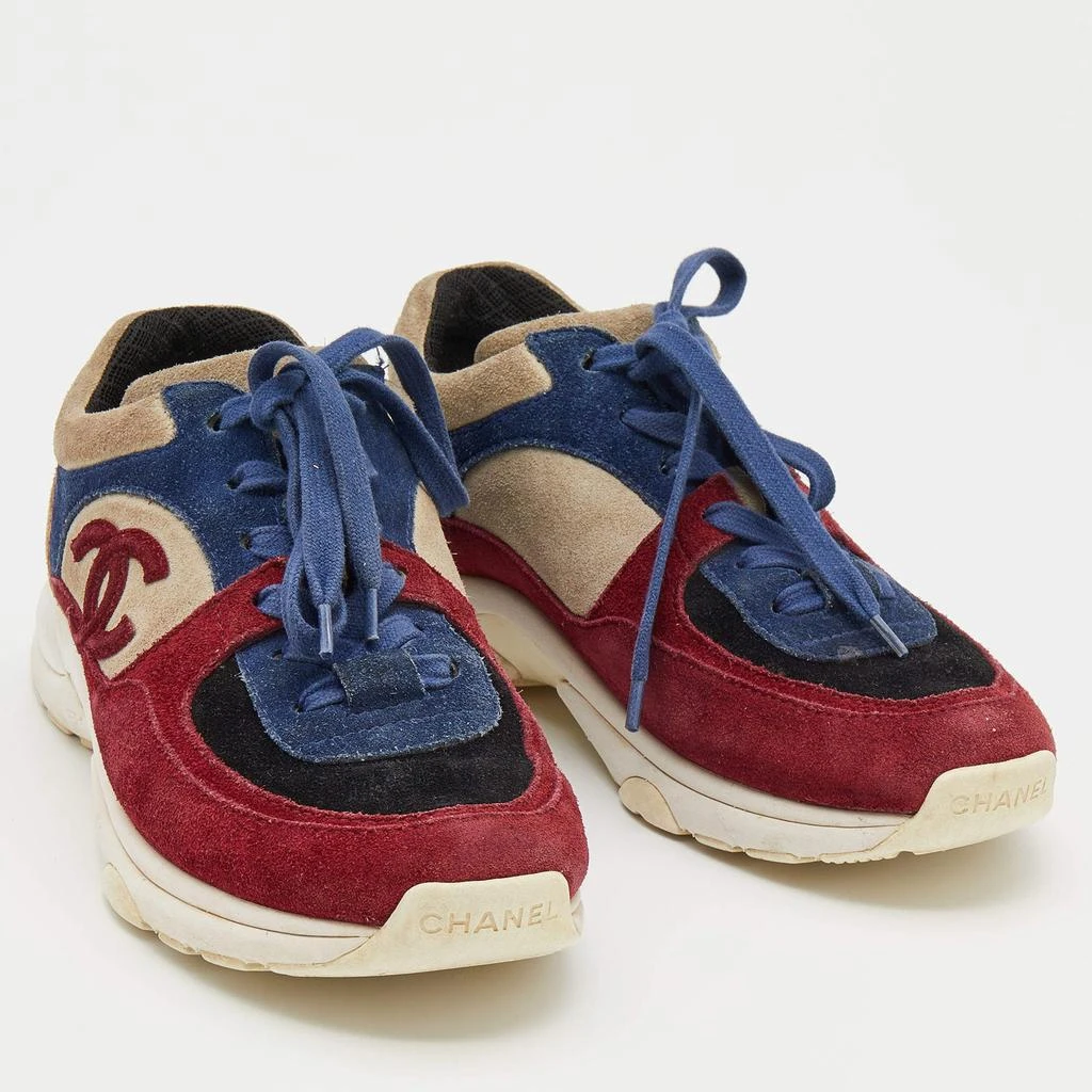 商品[二手商品] Chanel|Chanel Multicolor Suede CC Logo Low Top Sneakers Size 35,价格¥3658,第4张图片详细描述