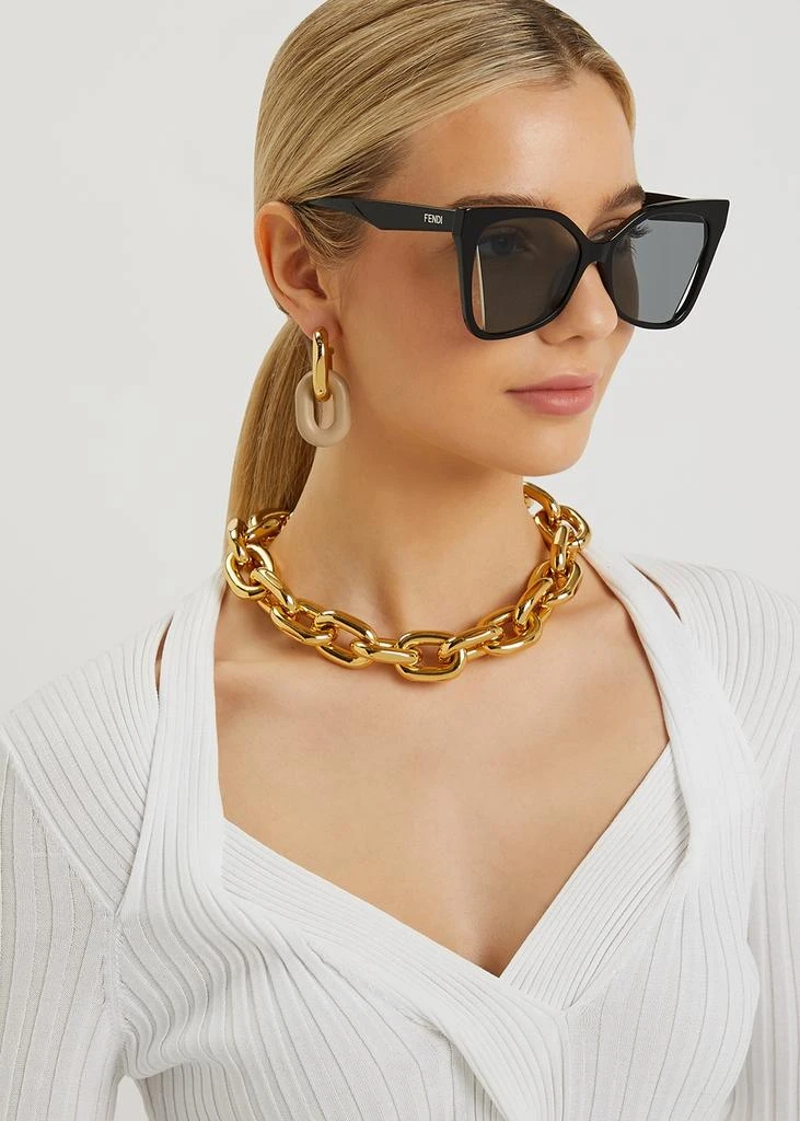 商品Fendi|Black oversized cat-eye sunglasses,价格¥2891,第4张图片详细描述