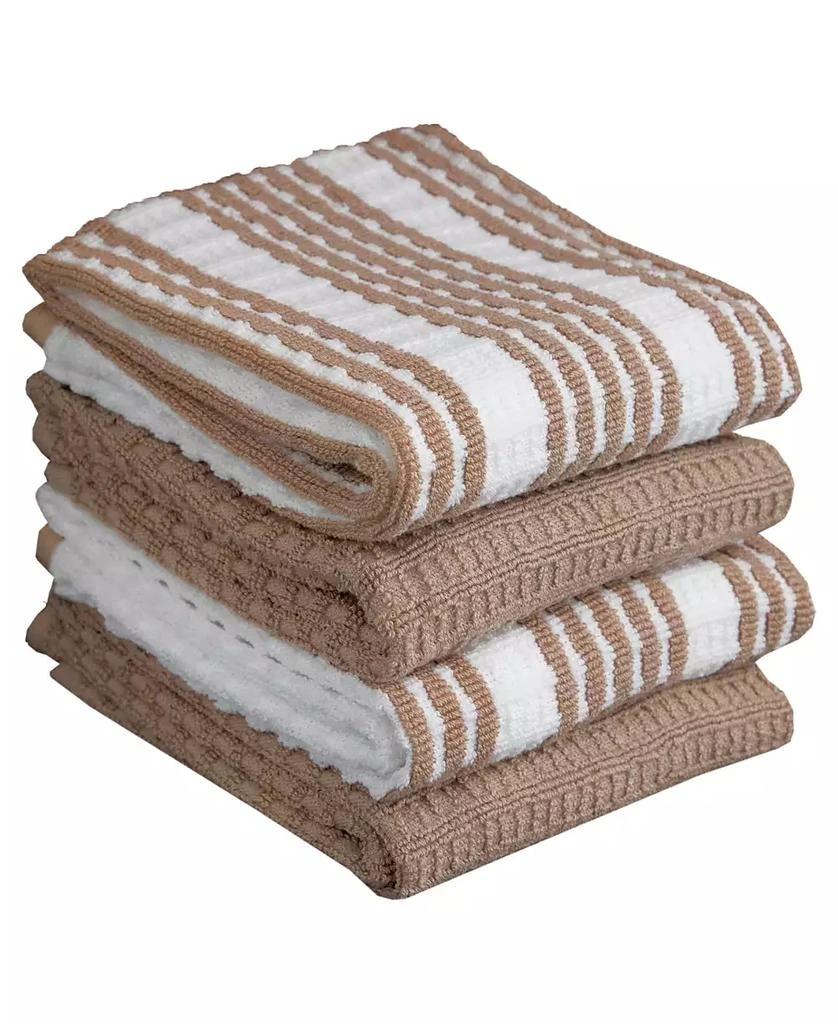 商品T-Fal|Solid and Stripe Waffle Kitchen Towel, Set of 4,价格¥251,第1张图片