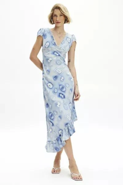 商品Kimchi Blue|Kimchi Blue Cora Lace Trim Printed Asymmetrical Midi Dress,价格¥230,第1张图片