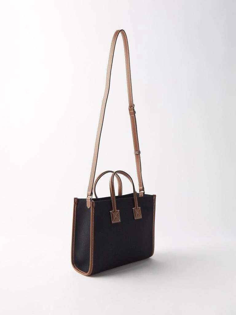 商品Burberry|Freya mini canvas leather-trim tote bag,价格¥8482,第4张图片详细描述