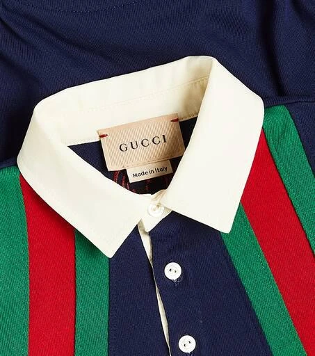 商品Gucci|婴幼儿 — Web Stripe棉质针织连身衣,价格¥3817,第3张图片详细描述