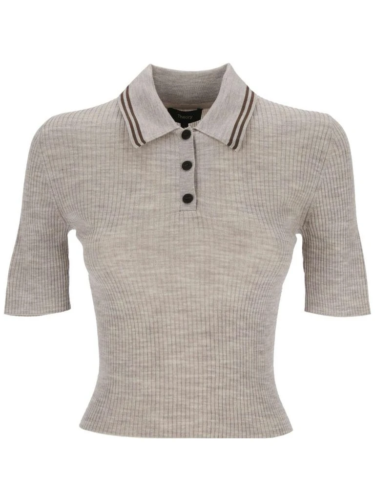 商品Theory|Theory Cropped Knitted Polo Shirt,价格¥1489,第1张图片