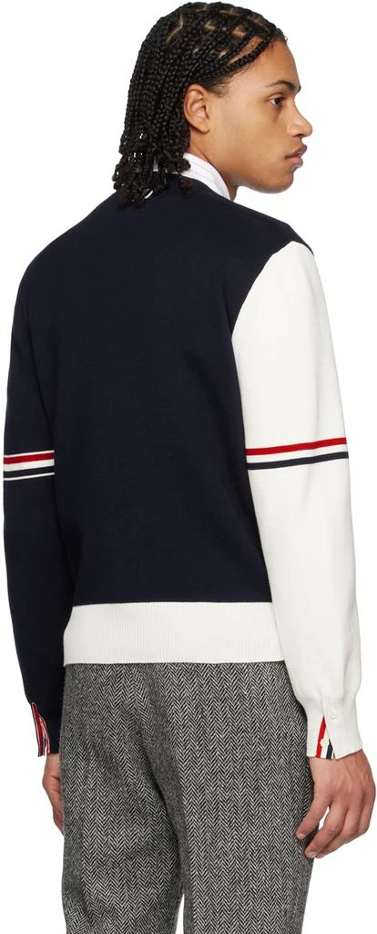 商品Thom Browne|Navy & White Paneled Cardigan,价格¥5011,第3张图片详细描述