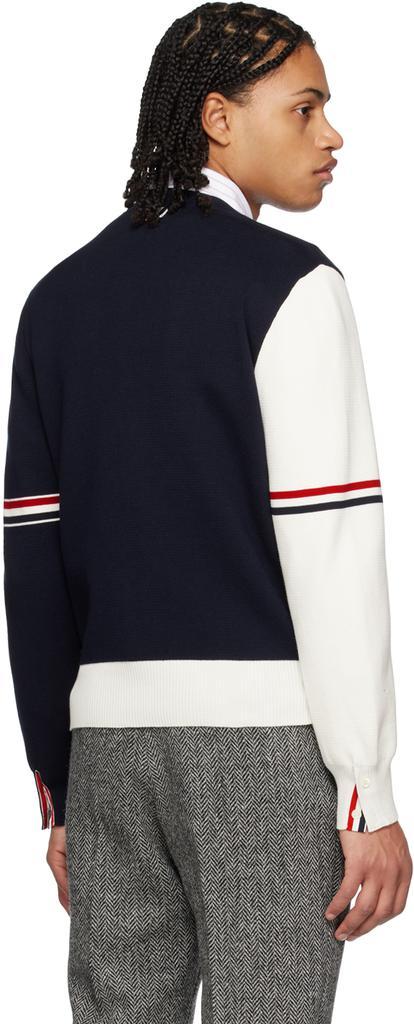 商品Thom Browne|Navy & White Paneled Cardigan,价格¥9305,第5张图片详细描述