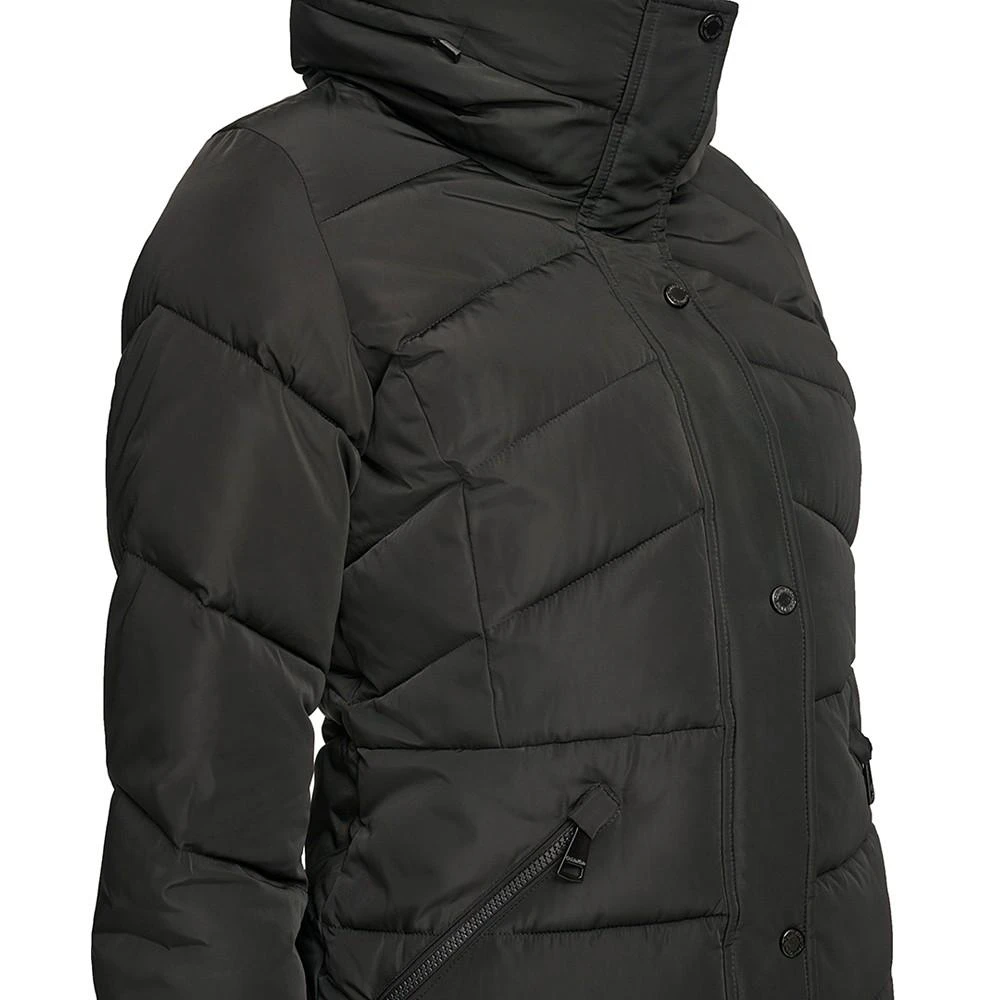 商品Calvin Klein|Women's Faux-Sherpa Collar Hooded Stretch Puffer Coat, Created for Macy's,价格¥1098,第4张图片详细描述
