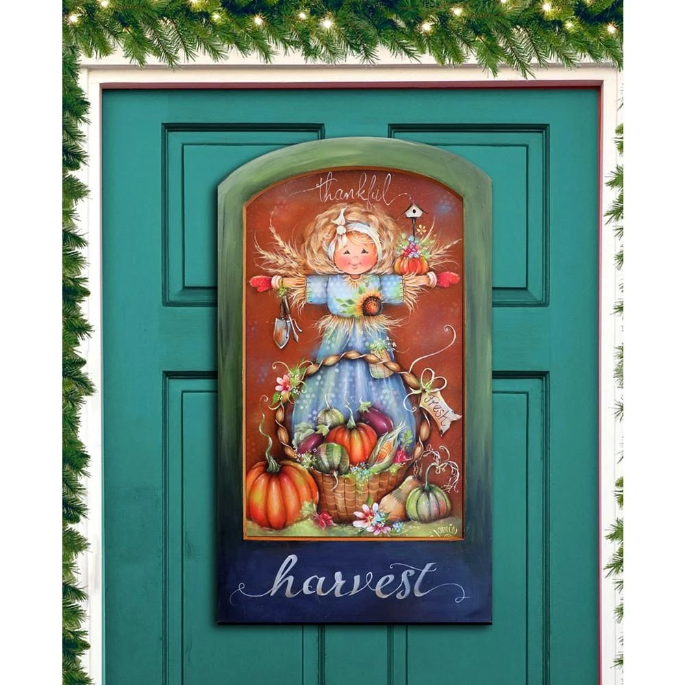 商品Designocracy|Holiday Door Decor Wooden Wall Decor Thankful Harvest J. Mills-Price,价格¥1099,第3张图片详细描述