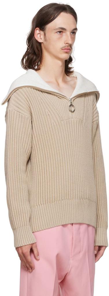 Beige Organic Cotton Sweater商品第2张图片规格展示
