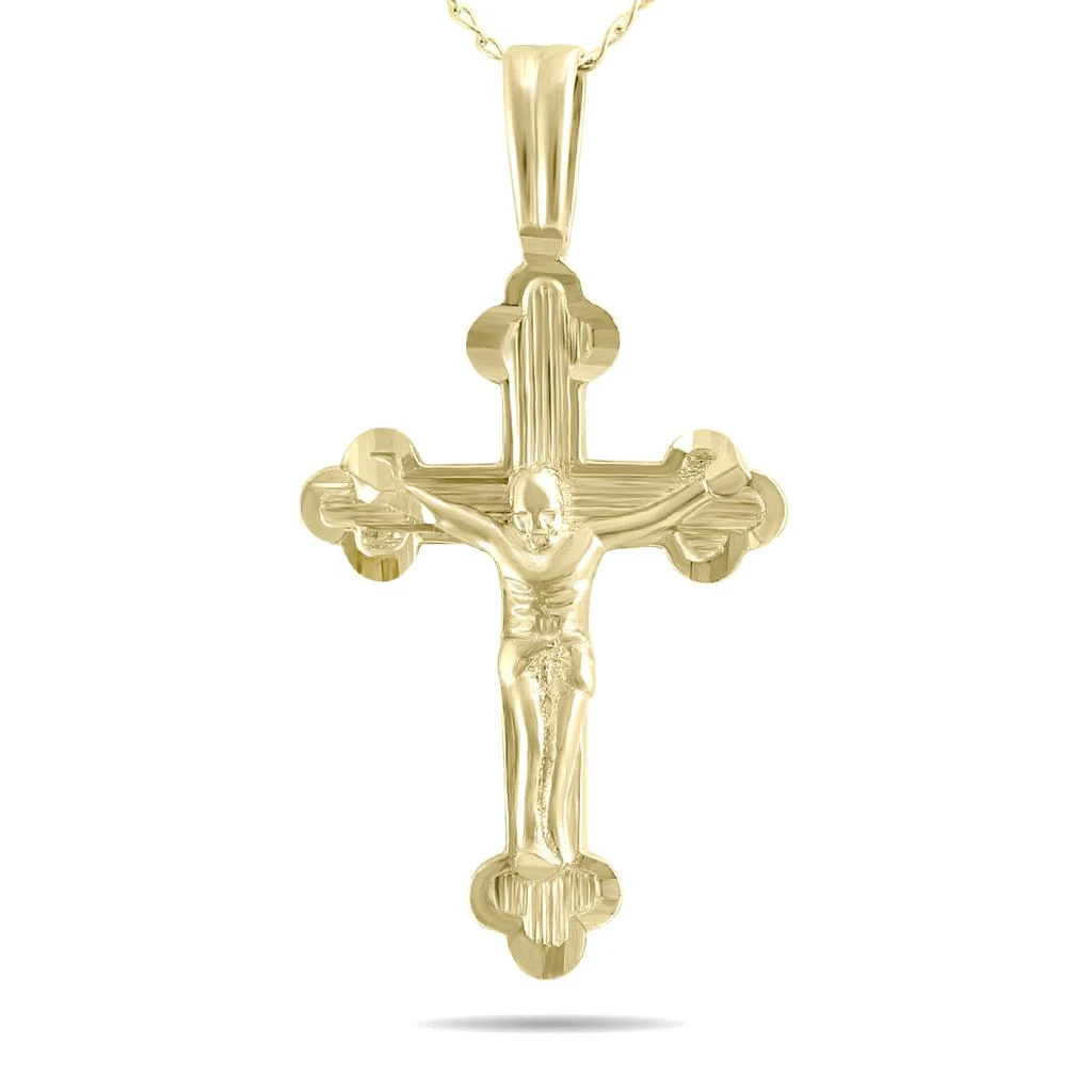 商品Monary|Ornate Crucifixion Roman Cross Pendant in 10K Yellow Gold with 18 Inch Chain,价格¥1675,第1张图片