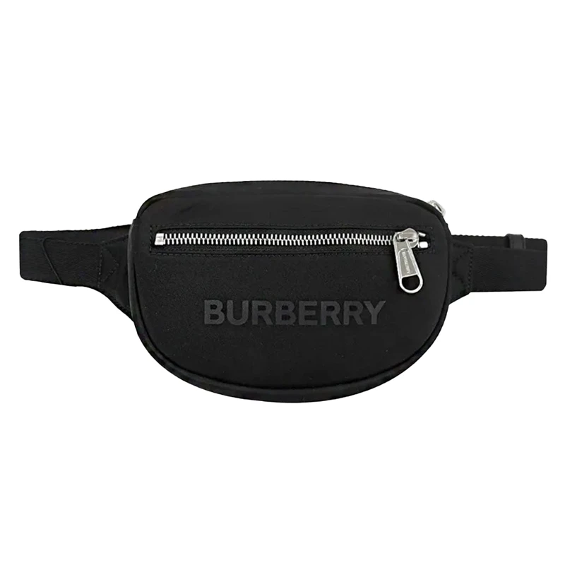 商品Burberry|BURBERRY/博柏利 现货 男士黑色前口袋拉链开合迷你尼龙腰包80528871,价格¥893,第1张图片