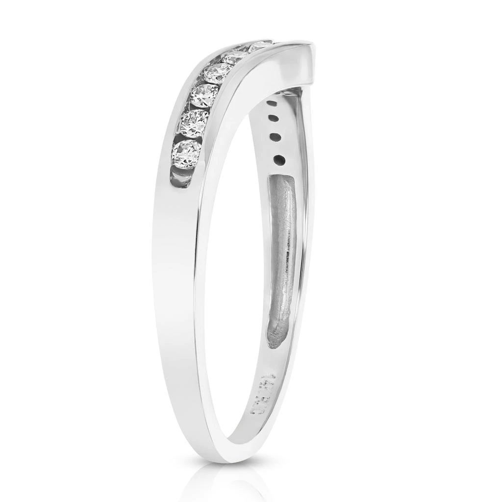 1/4 cttw Diamond Wedding Band for Women, V Shape Round Diamond Wedding Band in 14K Yellow Gold Channel Set 商品