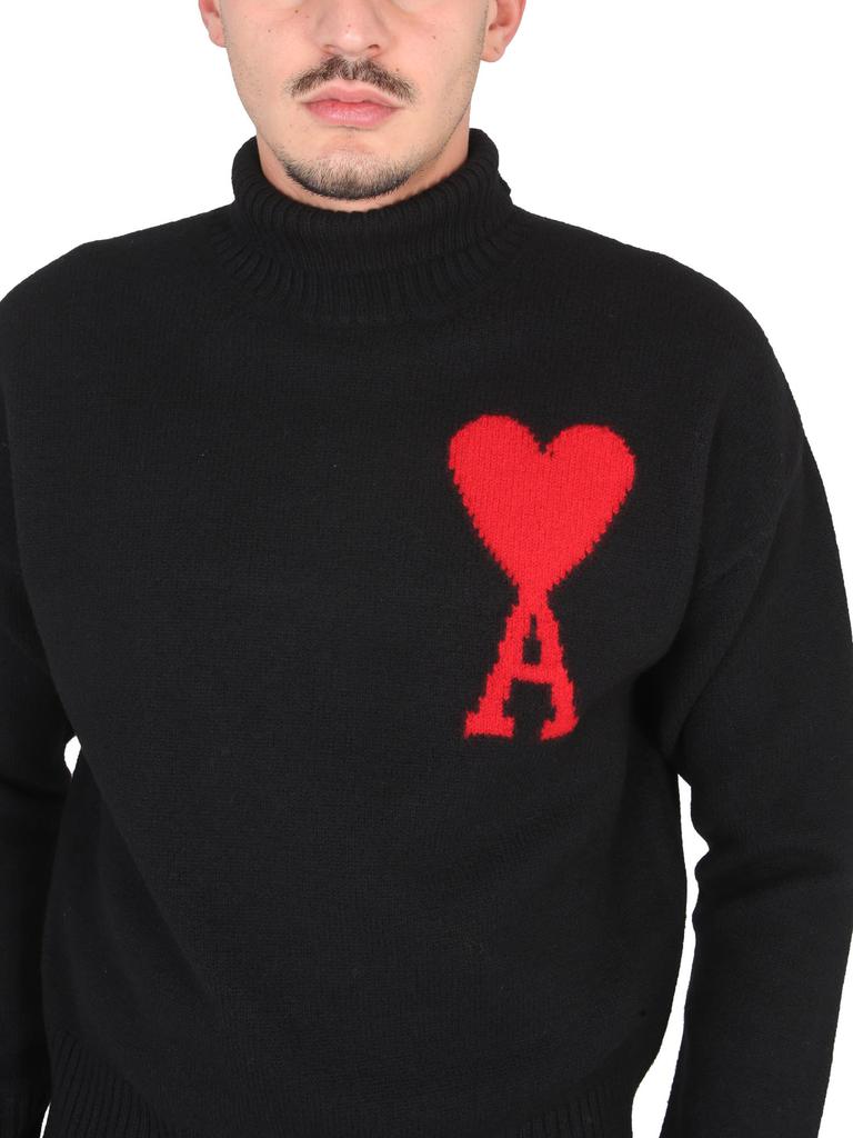 Ami Alexandre Mattiussi Turtleneck Sweater With Logo商品第4张图片规格展示