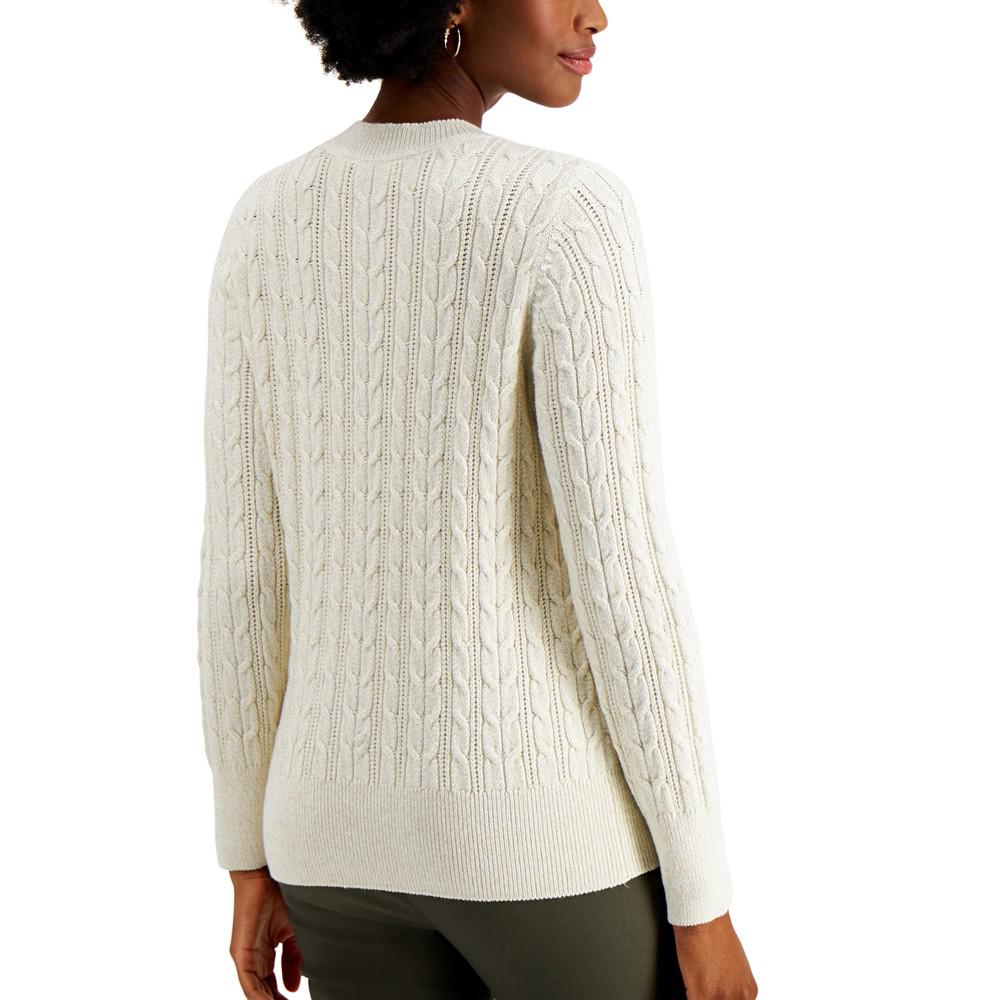 Petite Cable-Knit Pullover Sweater, Created for Macy's商品第2张图片规格展示