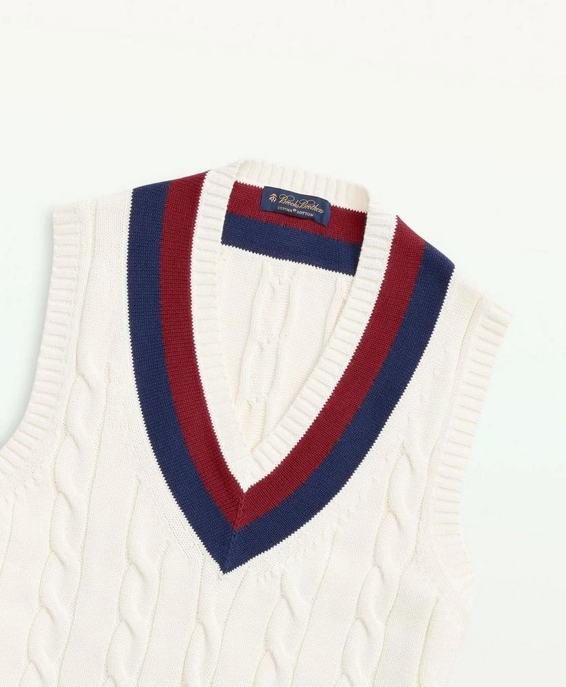 商品Brooks Brothers|Supima® Cotton Cable Tennis Sweater Vest,价格¥620,第2张图片详细描述