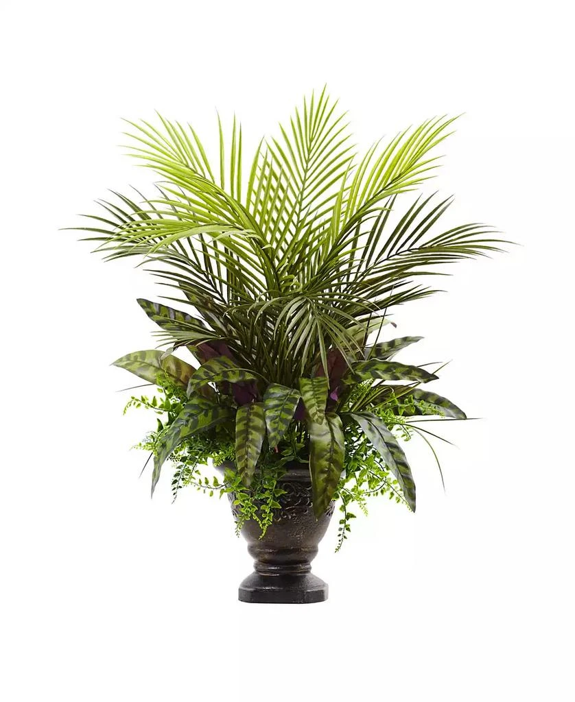 商品NEARLY NATURAL|27" Mixed Areca Palm, Fern & Peacock Artificial Plants in Planter,价格¥643,第1张图片