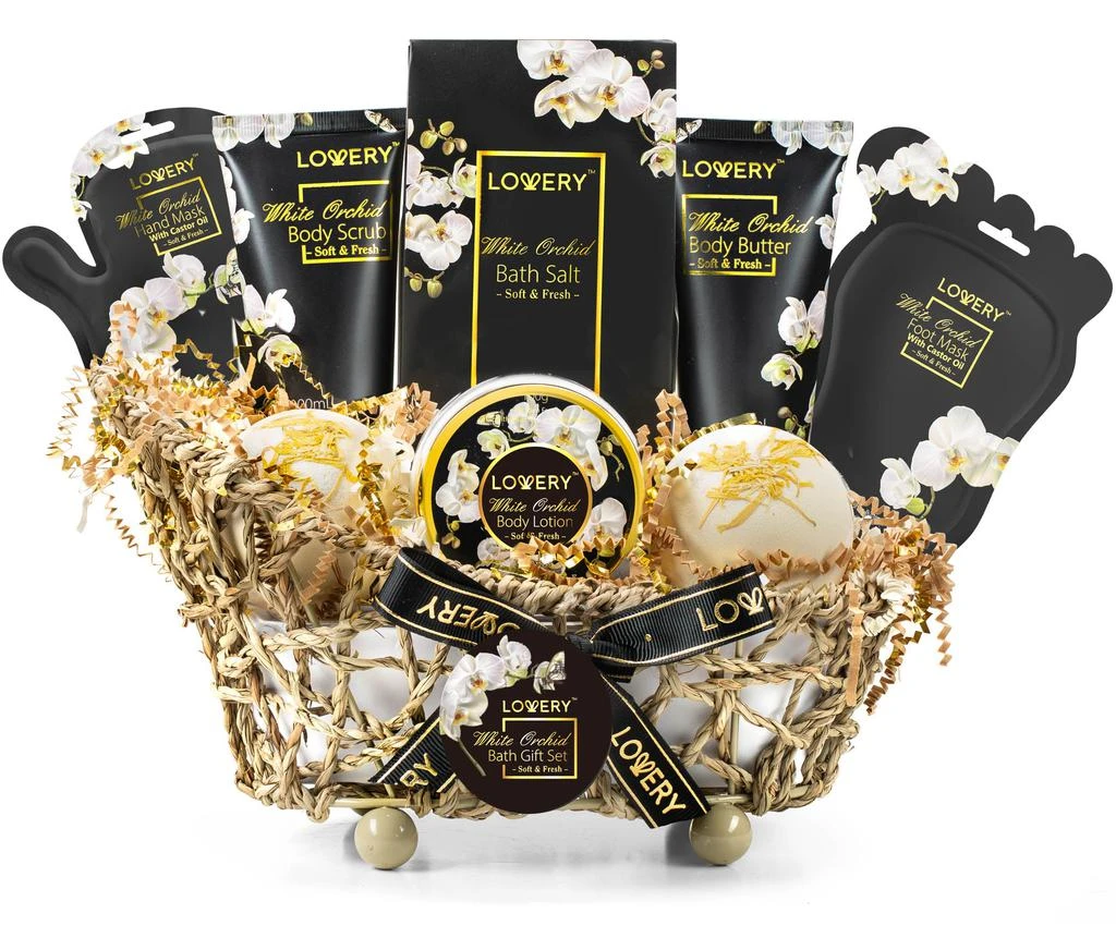 商品Lovery|Lovery Luxury Spa Bath Set - White Orchid - With Hand & Foot Lotion Masks,价格¥410,第1张图片