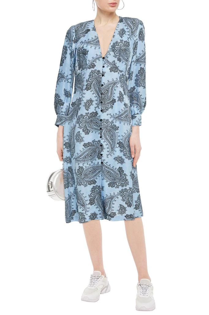 商品Sandro|Beane printed satin-jacquard midi dress,价格¥1170,第2张图片详细描述