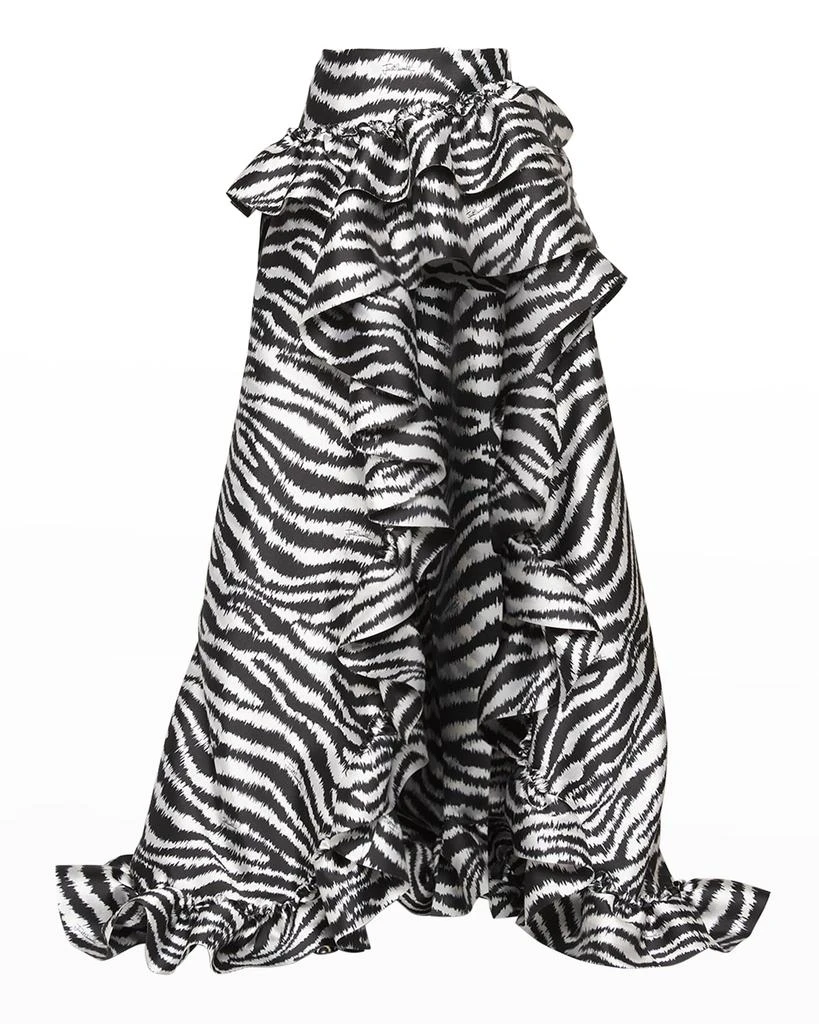 商品Just Cavalli|Zebra Asymmetric Ruffled Maxi Skirt,价格¥6433,第2张图片详细描述