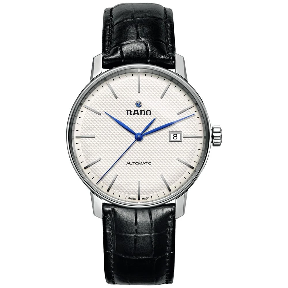 商品Rado|Men's Swiss Automatic Coupole Classic Black Leather Strap Watch 41mm R22876015,价格¥10086,第1张图片