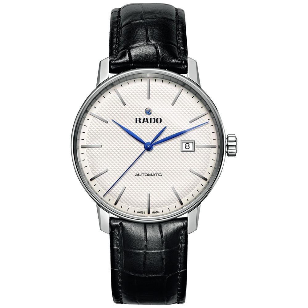 商品Rado|Men's Swiss Automatic Coupole Classic Black Leather Strap Watch 41mm R22876015,价格¥8980,第1张图片